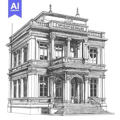 Popular premium asset: Classic Architectural Drawing of a Grand Mansion