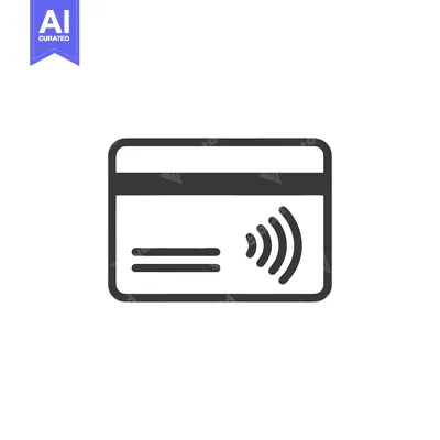 Aset desain premium: Contactless Payment Card Icon: Modern Finance and Technology Symbol