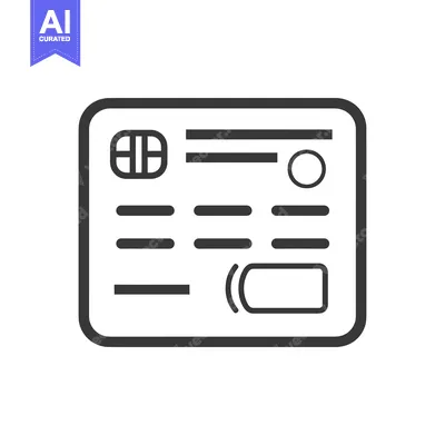 Aset premium populer: Contactless Payment Card Icon with Chip and Symbol