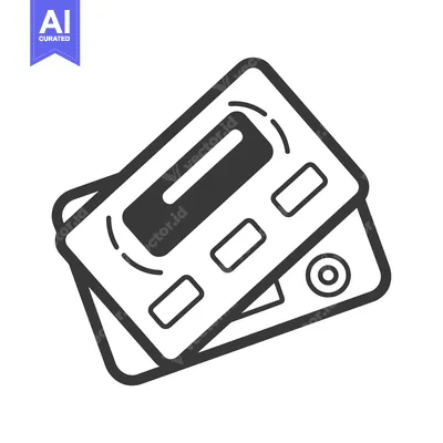 Aset desain premium: Contactless Payment Card with Chip and Wave Symbol