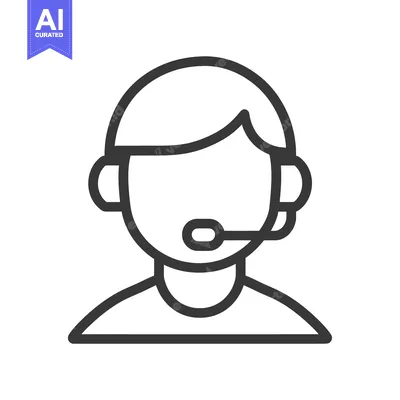 Aset desain premium: Simple Icon Depicting a Person with a Headset Device