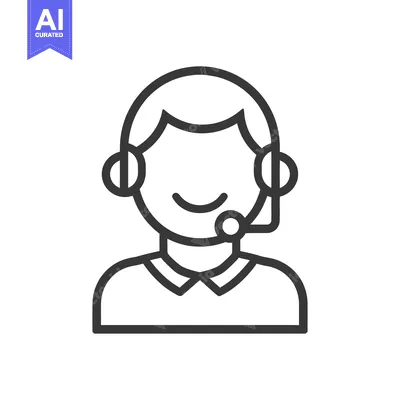 Premium design asset: A smiling customer service representative wearing a headset icon