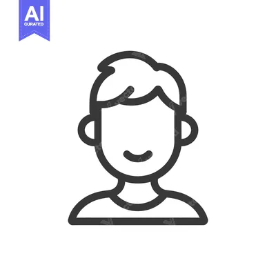 Aset premium populer: A simple line drawing portraying a smiling person from the shoulders u