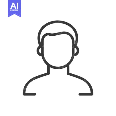Premium design asset: Simple illustration of a person with a neutral expression on their fac