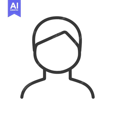 Aset desain premium: A simple line drawing of a person with short hair