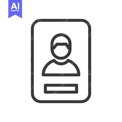Premium design asset: Minimalist User Profile Icon with Rounded Rectangle Frame and Nameplat