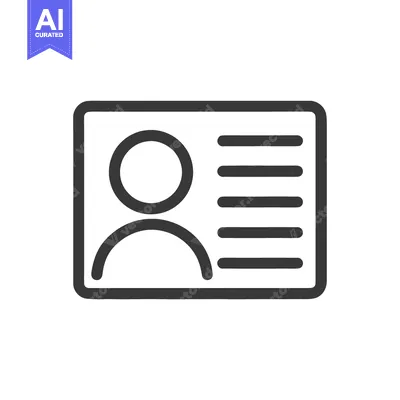 Popular premium asset: Identity Card Icon: Minimalist Design with Person and Information Line