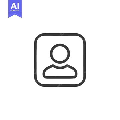 Aset desain premium: Simple User Icon: Minimalist Profile Symbol in Rounded Square Frame