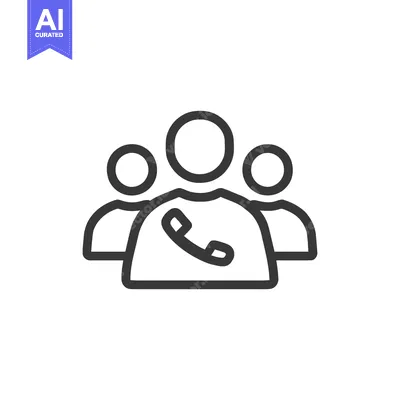 Premium design asset: Call Center Team Icon: Minimalist Line Art of Customer Service Represe