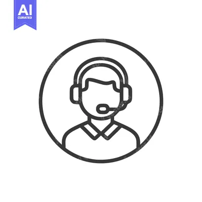 Aset premium populer: Customer Support Icon: Minimalist Line Art of Call Center Agent