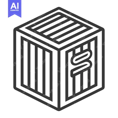 Popular premium asset: An isometric view of a wooden crate with a symbol