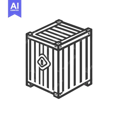 Popular premium asset: A simple illustration depicts a shipping container in isometric perspe