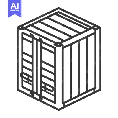 Premium design asset: An isometric illustration of a transportation container with a hinged