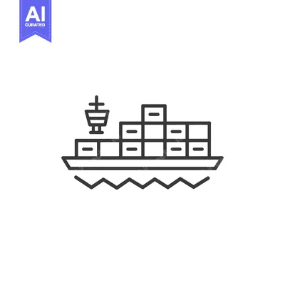 Popular premium asset: Container ship with cargo containers and a radar tower