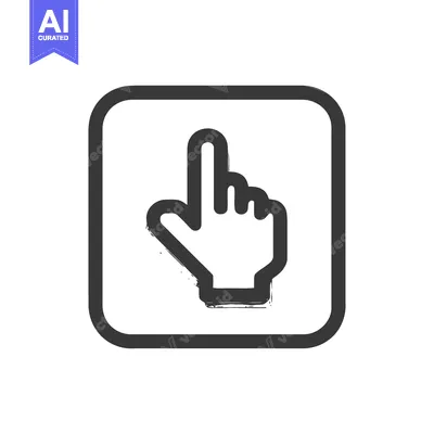 Aset premium populer: Grunge Style Hand Cursor Icon in Rounded Square Frame