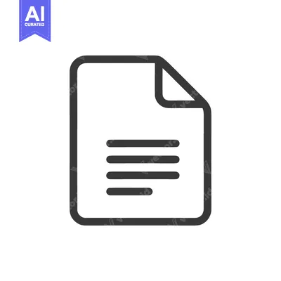 Aset desain premium: Minimalist Document Icon with Folded Corner and Text Lines on White Ba