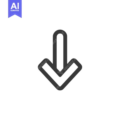 Premium design asset: Bold Downward Arrow Icon: Simple Directional Sign on White Background