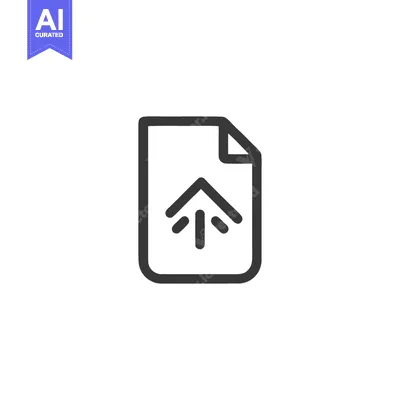 Aset desain premium: Minimalist File Upload Icon: Document with Arrow Symbol in Outline Sty