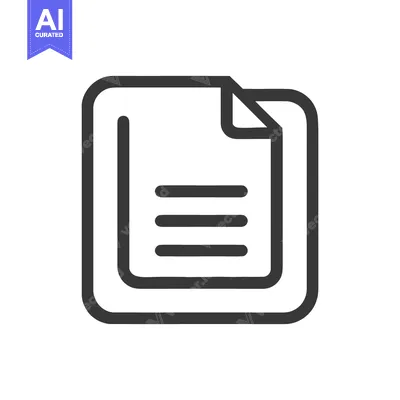 Aset desain premium: Minimalist Document Icon with Folded Corner and Text Lines
