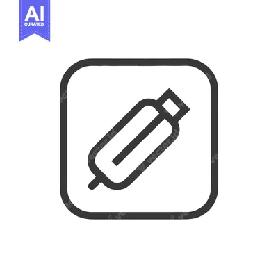 Aset premium populer: Minimalist Edit Icon: Stylized Pen in Rounded Square, Dark Gray Outlin