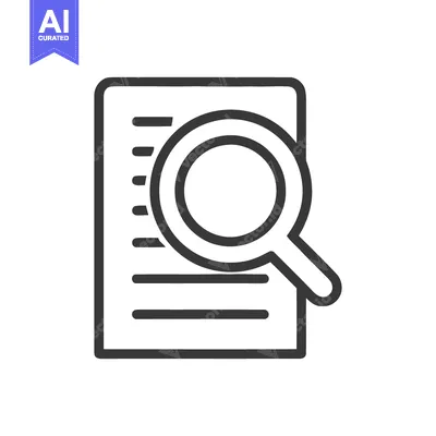 Aset premium populer: Document Search: Magnifying Glass over Text, Minimalist Line Art Icon