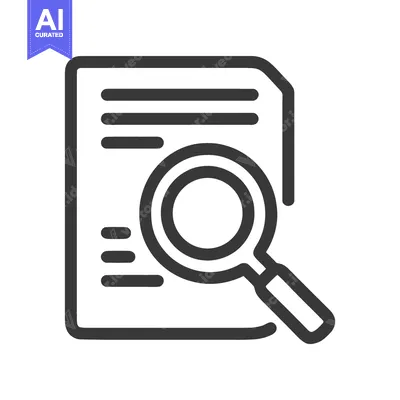 Aset desain premium: Document Analysis: Magnifying Glass Over Paper Icon in Bold Line Style