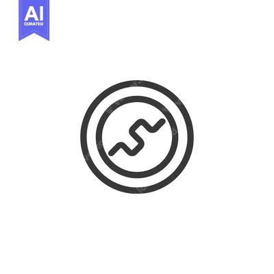 Download Minimalist Icon: Double Circle with Zigzag Line, Modern Design Vector Graphic