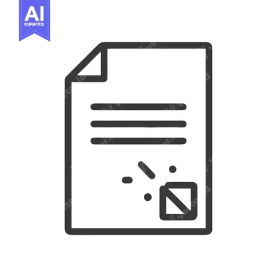 Premium design asset: Rejected Document Icon: Simple Line Art of Paper with Checkbox and Deb