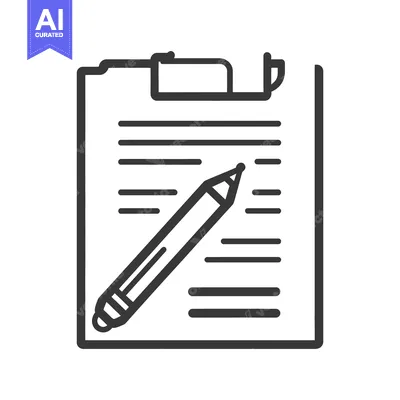 Download A simple black and white image of a clipboard and pencil Vector Graphic