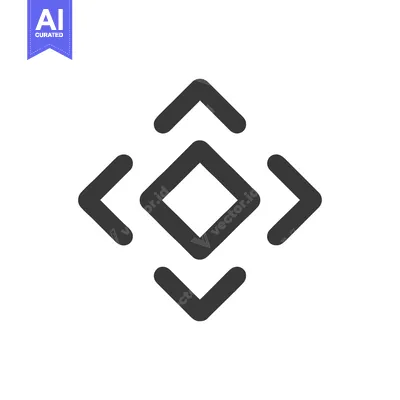 Aset desain premium: Navigation Arrows: Diamond Center, Directional Guidance Icon