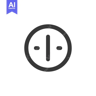 Aset desain premium: Minimalist Dark Gray Circle Icon with Vertical Line and Dots on White