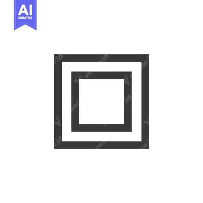 Aset desain premium: Concentric Squares: Minimalist Geometric Design in Dark Gray on White