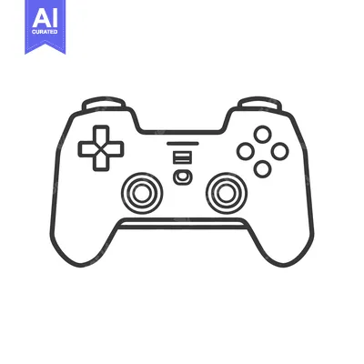 A monochrome outline depiction of a game controller interface
