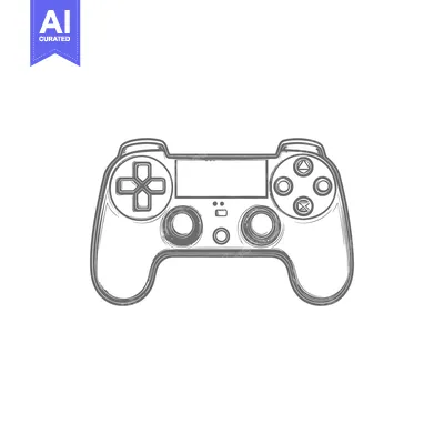 Aset premium populer: A simplistic sketch of a handheld video game controller design