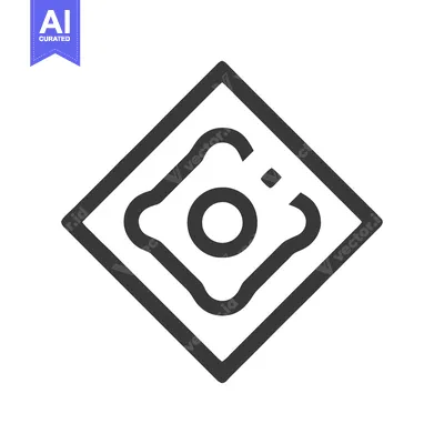 Premium design asset: Minimalist Icon of Fried Egg in Diamond Frame, Black Outline