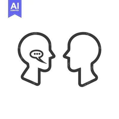 Aset premium populer: A simple graphic depicting communication between two individuals