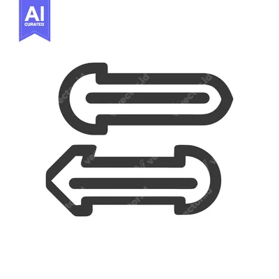 Aset desain premium: Exchange Arrows: Horizontal Flip, Directional Reversal, Black and Whit