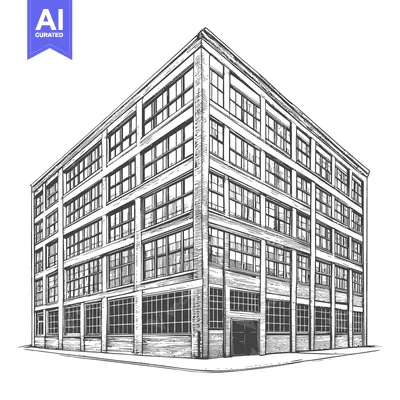 Aset premium populer: A Detailed Drawing Of A Multi Story Brick Building