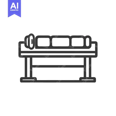 Aset desain premium: Minimalist Couch Icon: Modern Line Art Illustration on White