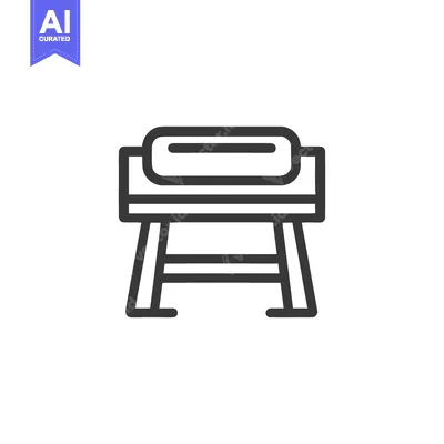Aset premium populer: Minimalist Icon: Artist's Easel with Canvas, Bold Outline Design