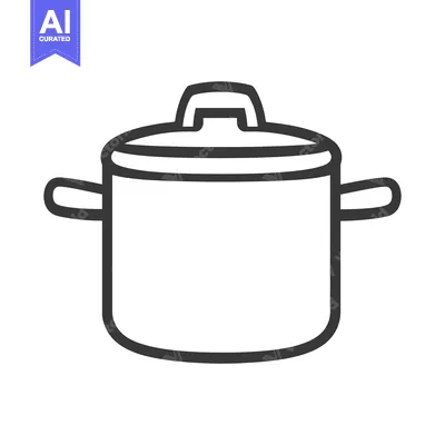Popular premium asset: A simple drawing depicts a covered cooking pot with handles