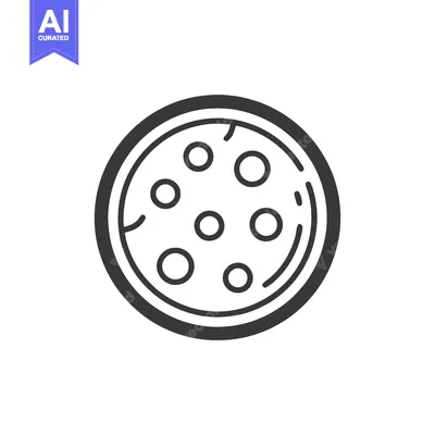 Aset premium populer: Minimalist Pizza Icon: Top-Down View of Pepperoni Pizza Slice