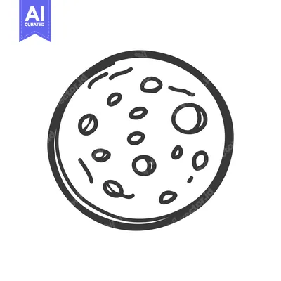 Aset desain premium: A simple black and white illustration of a celestial body