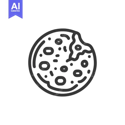 Popular premium asset: Bitten Cookie Icon: Minimalist Line Art, Round Treat with Missing Bite