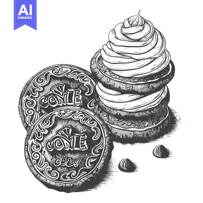 Aset premium populer: Delicious Cookies with Creamy Whipped Topping and Chocolate