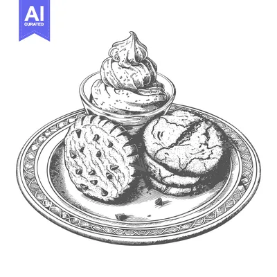 Aset desain premium: Delicious Chocolate Chip Cookies with Creamy Topping