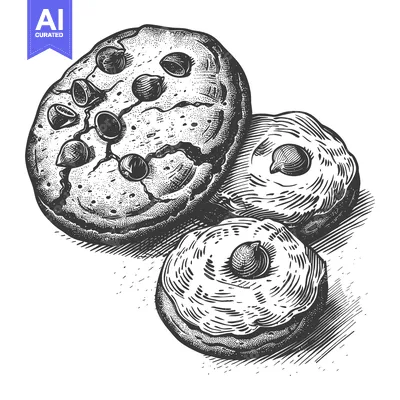 Premium design asset: Delicious Chocolate Chip Cookies and Cream Filled Cookies