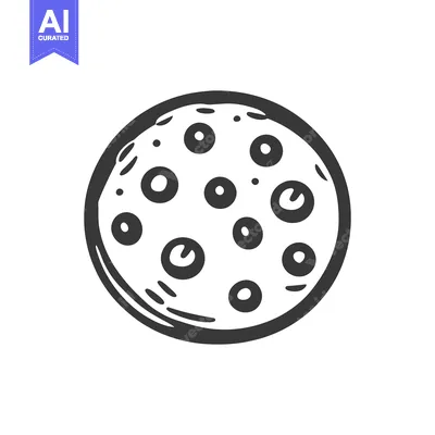 Aset premium populer: A simple illustrative drawing of a circular pizza food item