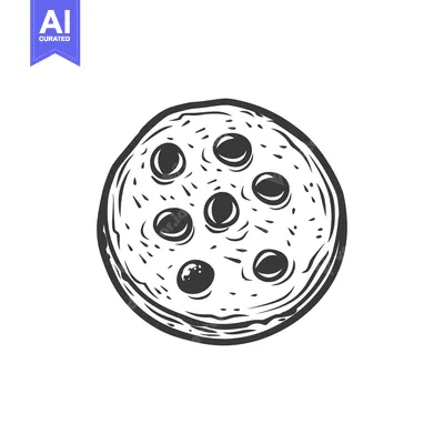 Popular premium asset: A round illustrated cookie decorated with dark round toppings is shown