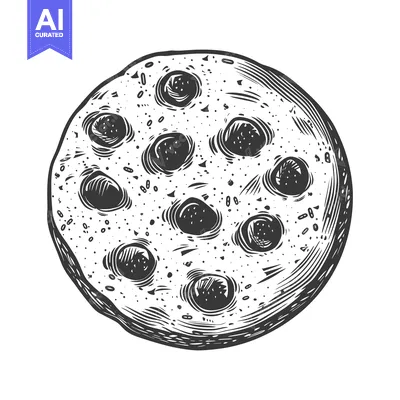 Aset desain premium: Engraved illustration of a lotus seed pod